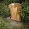 Nordic Seashell outdoor shower - drone photo taken from summer house on the South Sea Islands 1